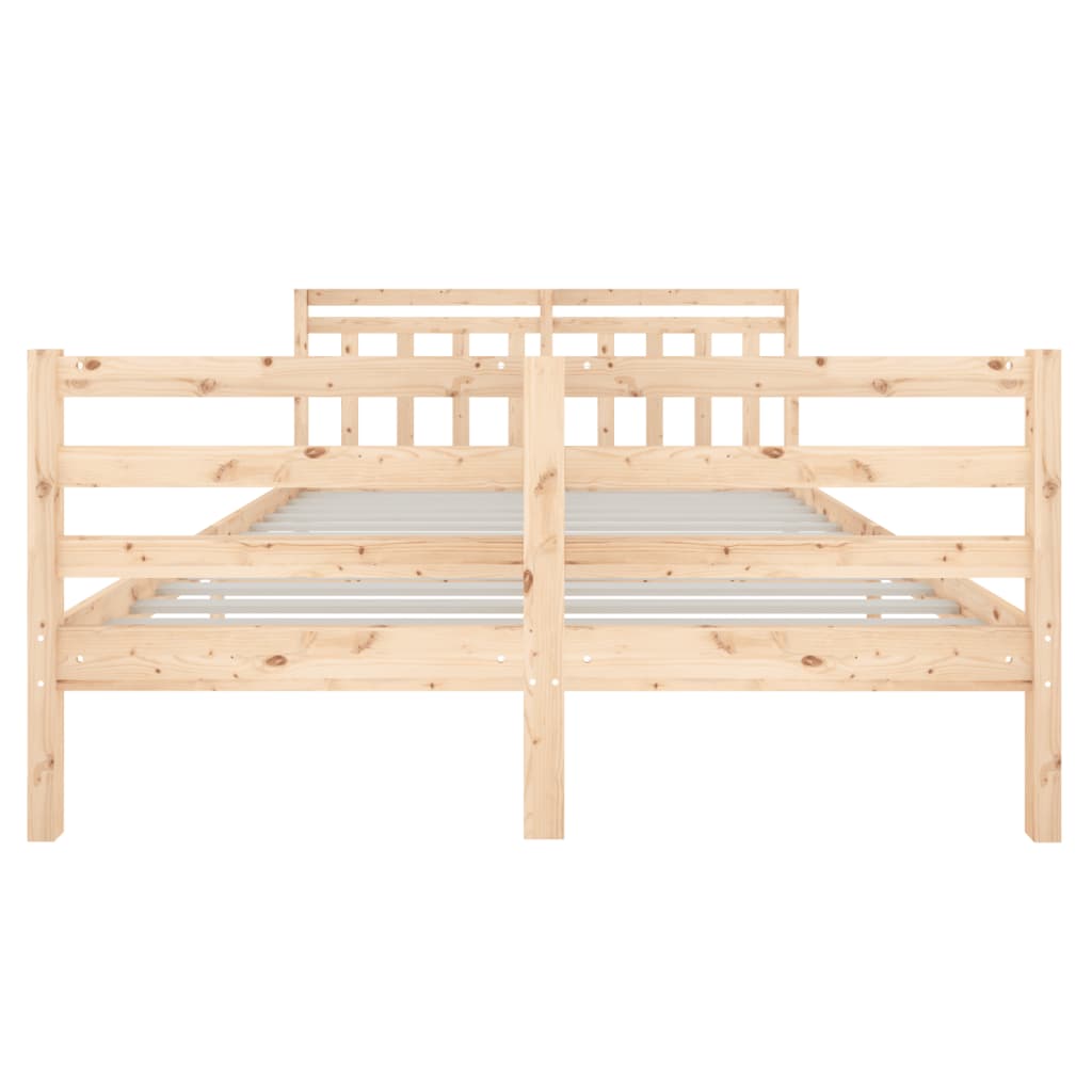 Bed Frame 135x190 cm Double Solid Wood