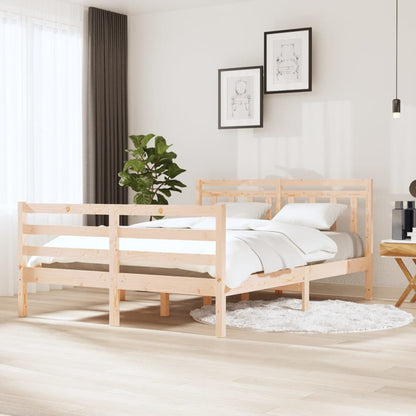 Bed Frame 135x190 cm Double Solid Wood