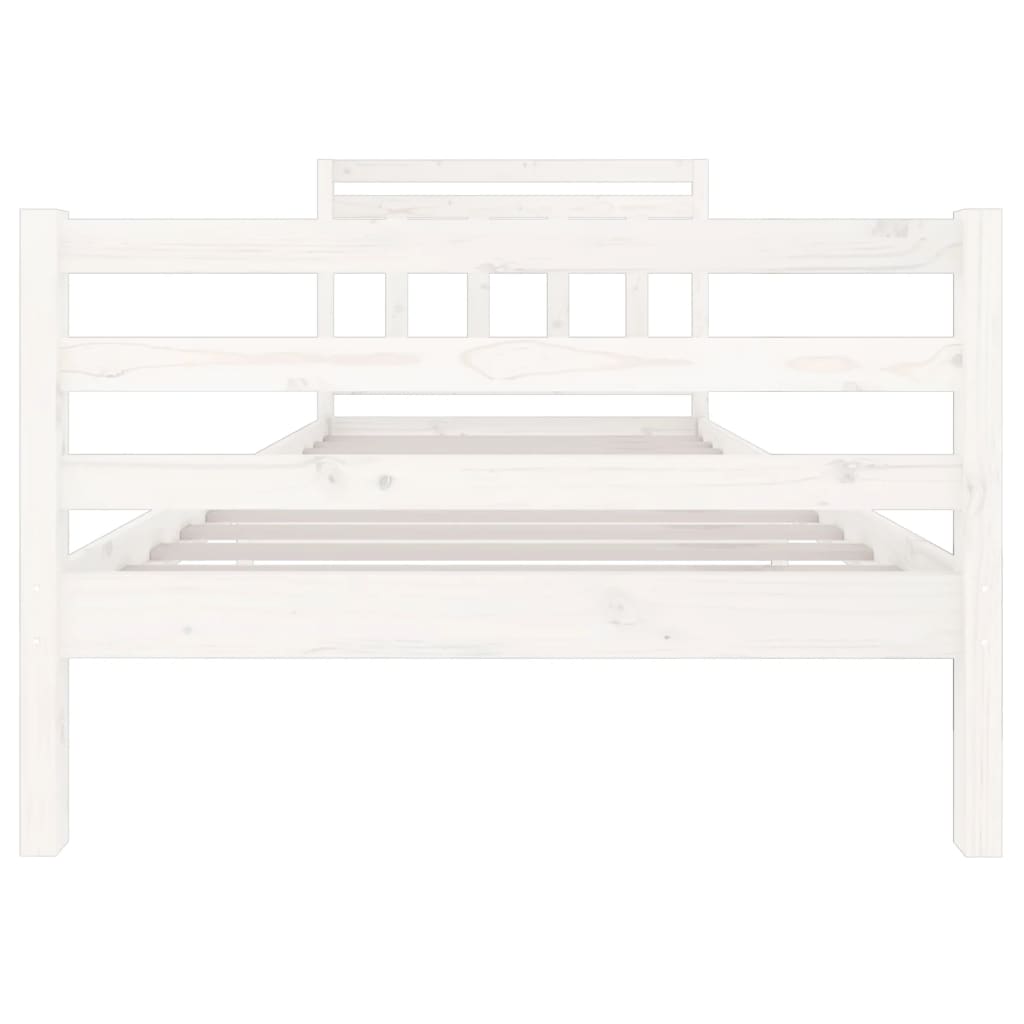 3100645 vidaXL Bed Frame without Mattress White Solid Wood 100x200 cm (810421+814080)