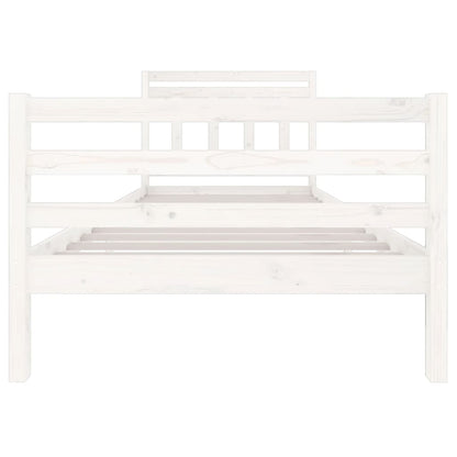 3100645 vidaXL Bed Frame without Mattress White Solid Wood 100x200 cm (810421+814080)