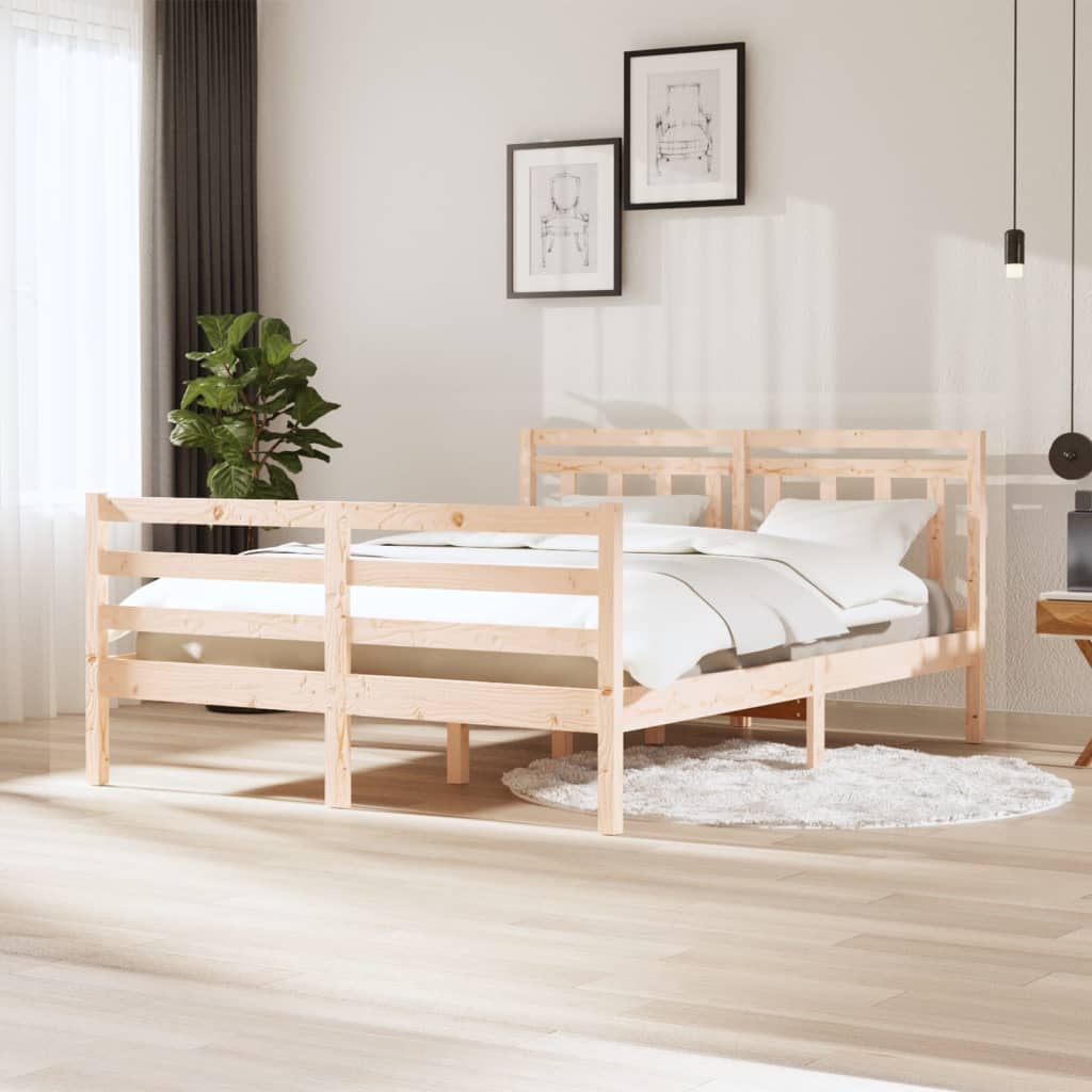 Bed Frame Solid Wood 140x200 cm