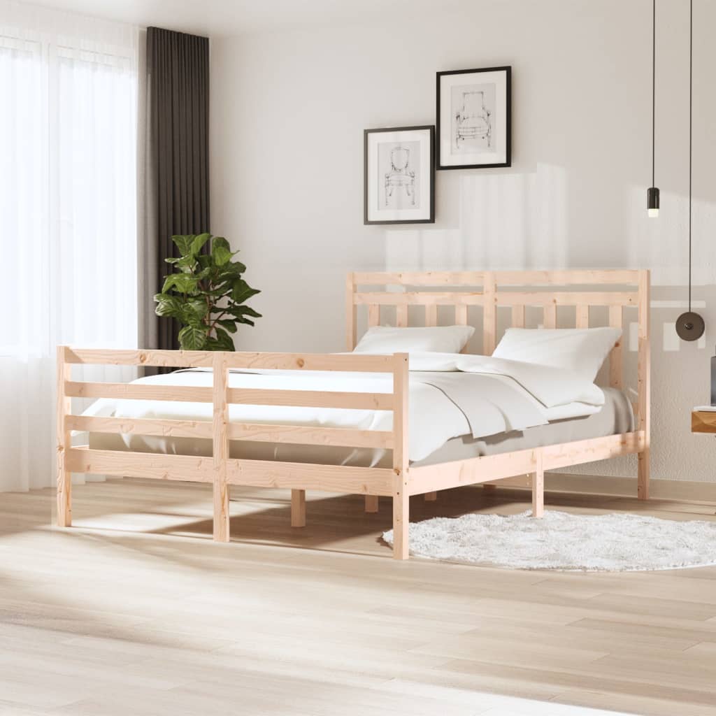 3100664 vidaXL Bed Frame without Mattress Solid Wood 160x200 cm (810440+814104)