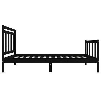 Bed Frame Black 90x190 cm Single Solid Wood