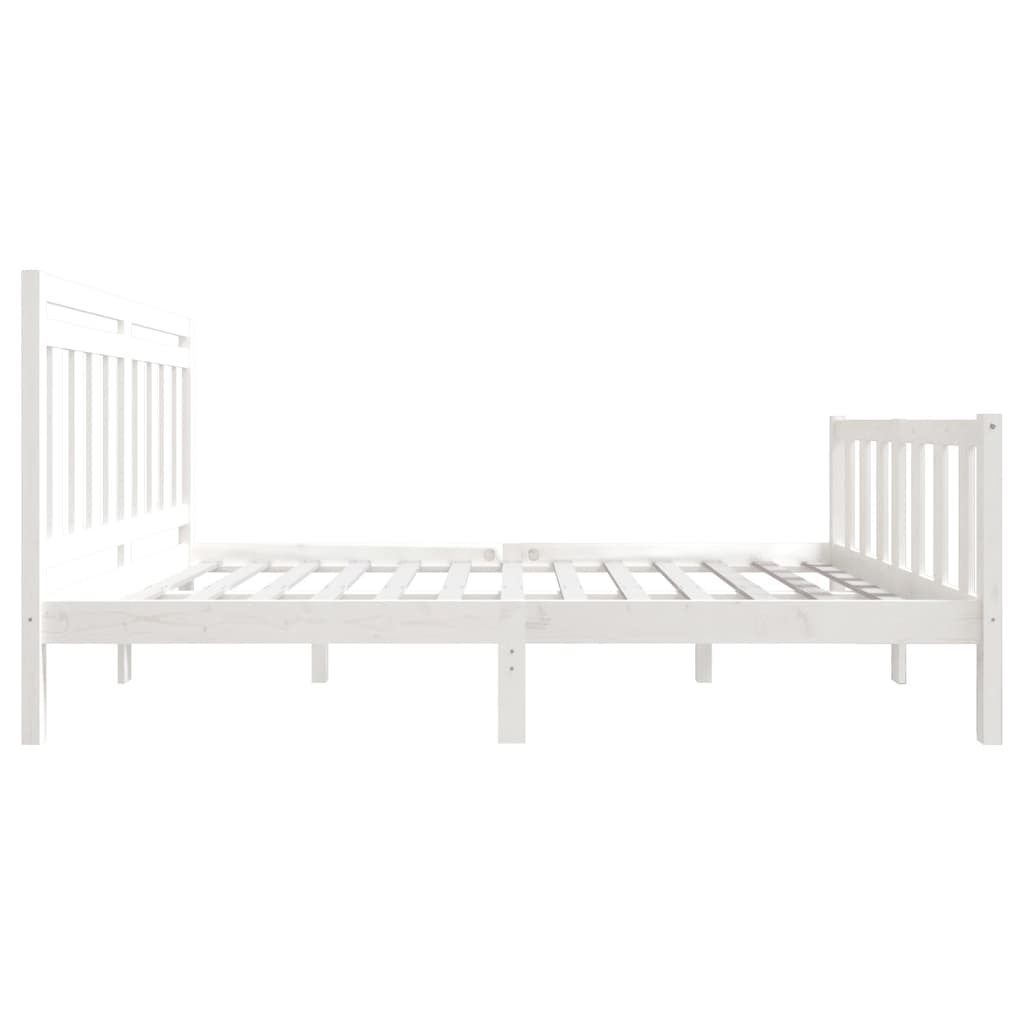 Bed Frame White Solid Wood 140x190 cm