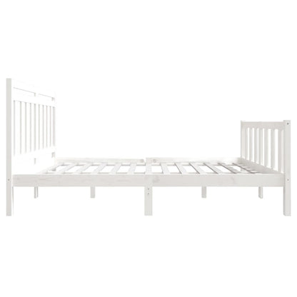 Bed Frame White Solid Wood 140x190 cm