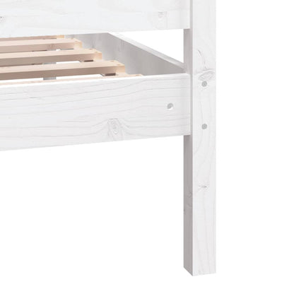 Bed Frame White Solid Wood 140x190 cm