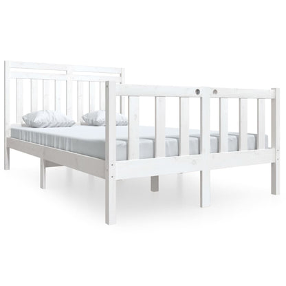 Bed Frame White Solid Wood 140x200 cm