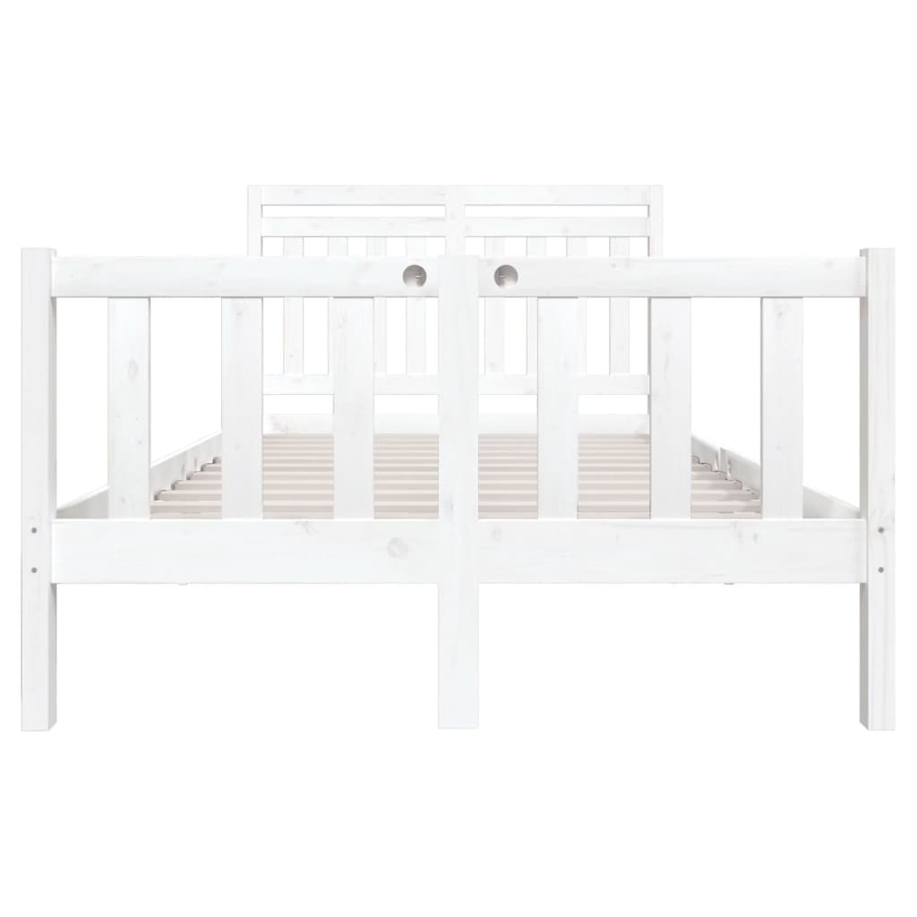 Bed Frame White Solid Wood 140x200 cm