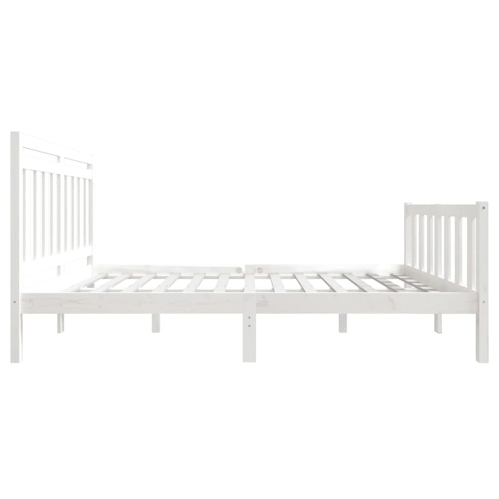 Bed Frame White Solid Wood 140x200 cm