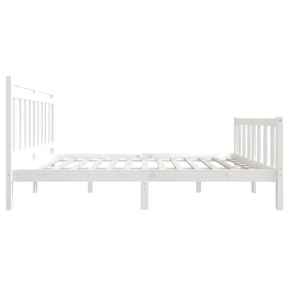 Bed Frame White Solid Wood 140x200 cm