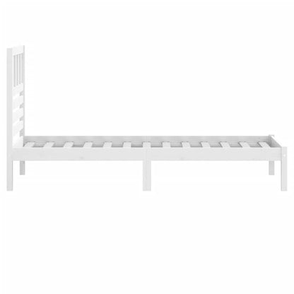 Bed Frame without Mattress White 75x190 cm Small Single Solid Wood Pine