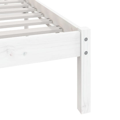 Bed Frame without Mattress White 75x190 cm Small Single Solid Wood Pine