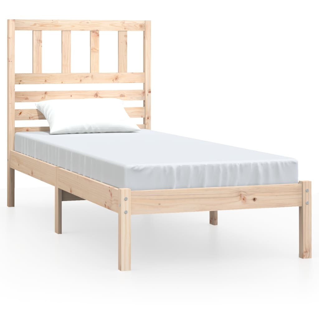 Bed Frame without Mattress Solid Wood Pine 100x200 cm