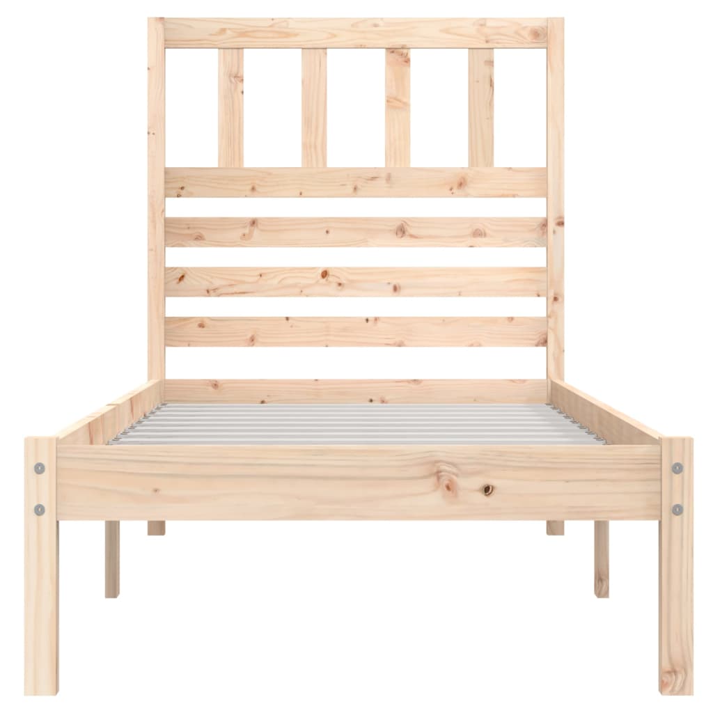 Bed Frame without Mattress Solid Wood Pine 100x200 cm