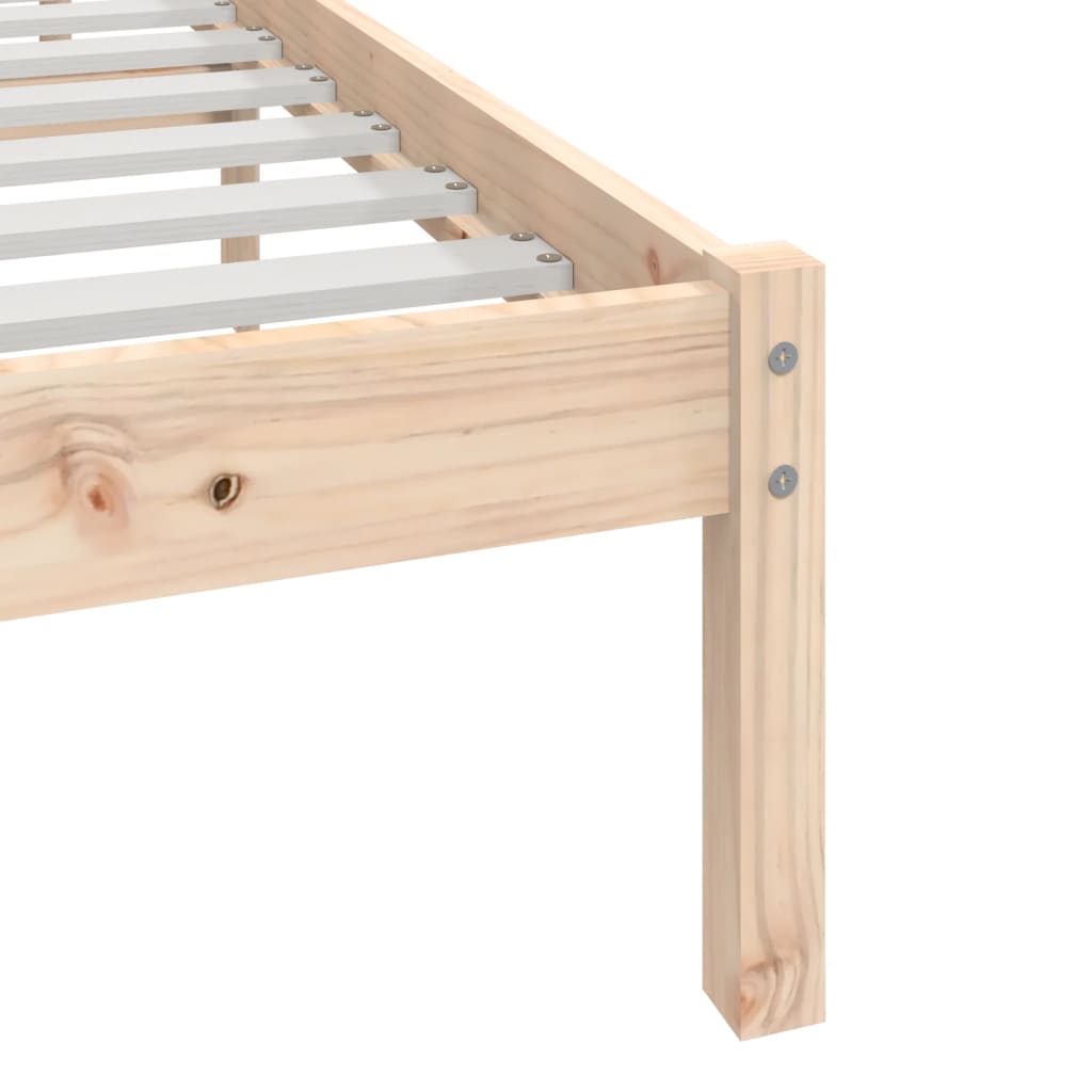 Bed Frame without Mattress Solid Wood Pine 100x200 cm