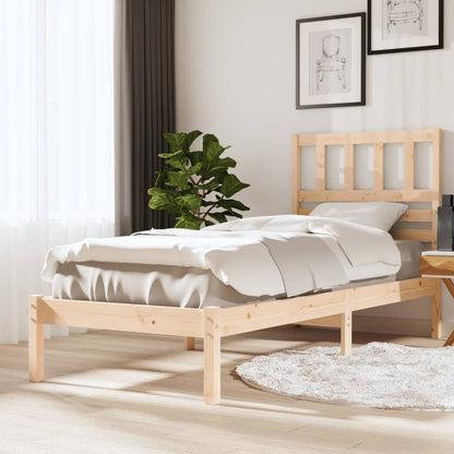 Bed Frame without Mattress Solid Wood Pine 100x200 cm