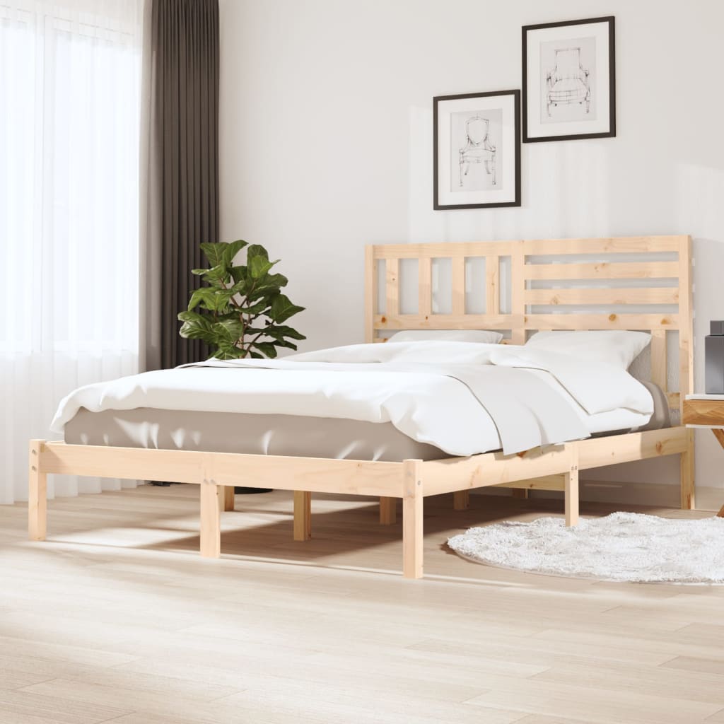 Bed Frame without Mattress Solid Wood Pine 120x200 cm