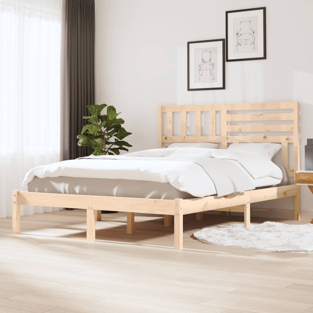 Bed Frame without Mattress 150x200 cm King Size King Size Solid Wood Pine