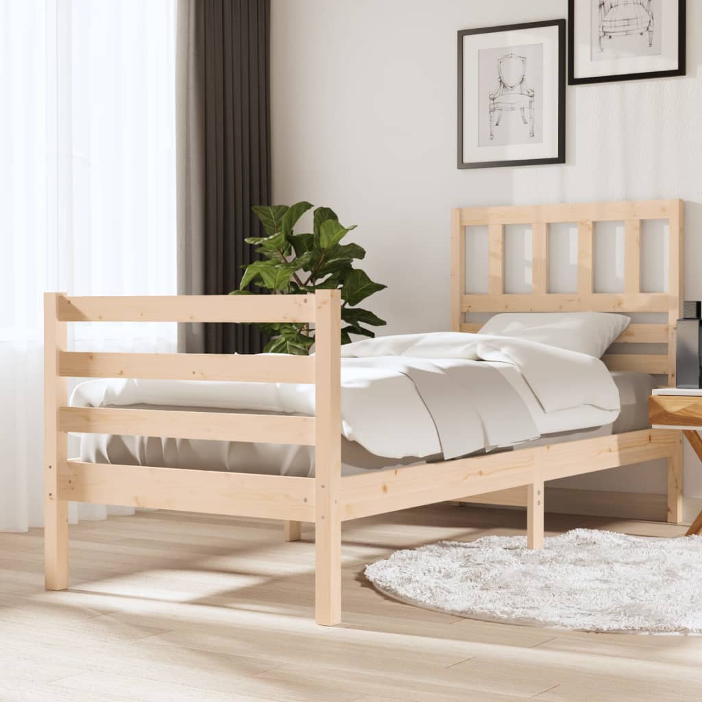 Bed Frame without Mattress 90x190 cm Single Solid Wood