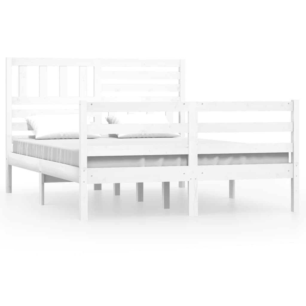 Bed Frame White 120x190 cm Small Double Solid Wood