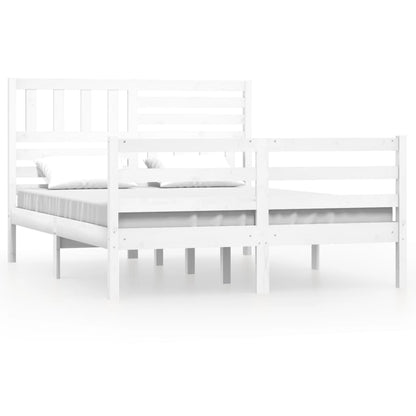 Bed Frame White 120x190 cm Small Double Solid Wood