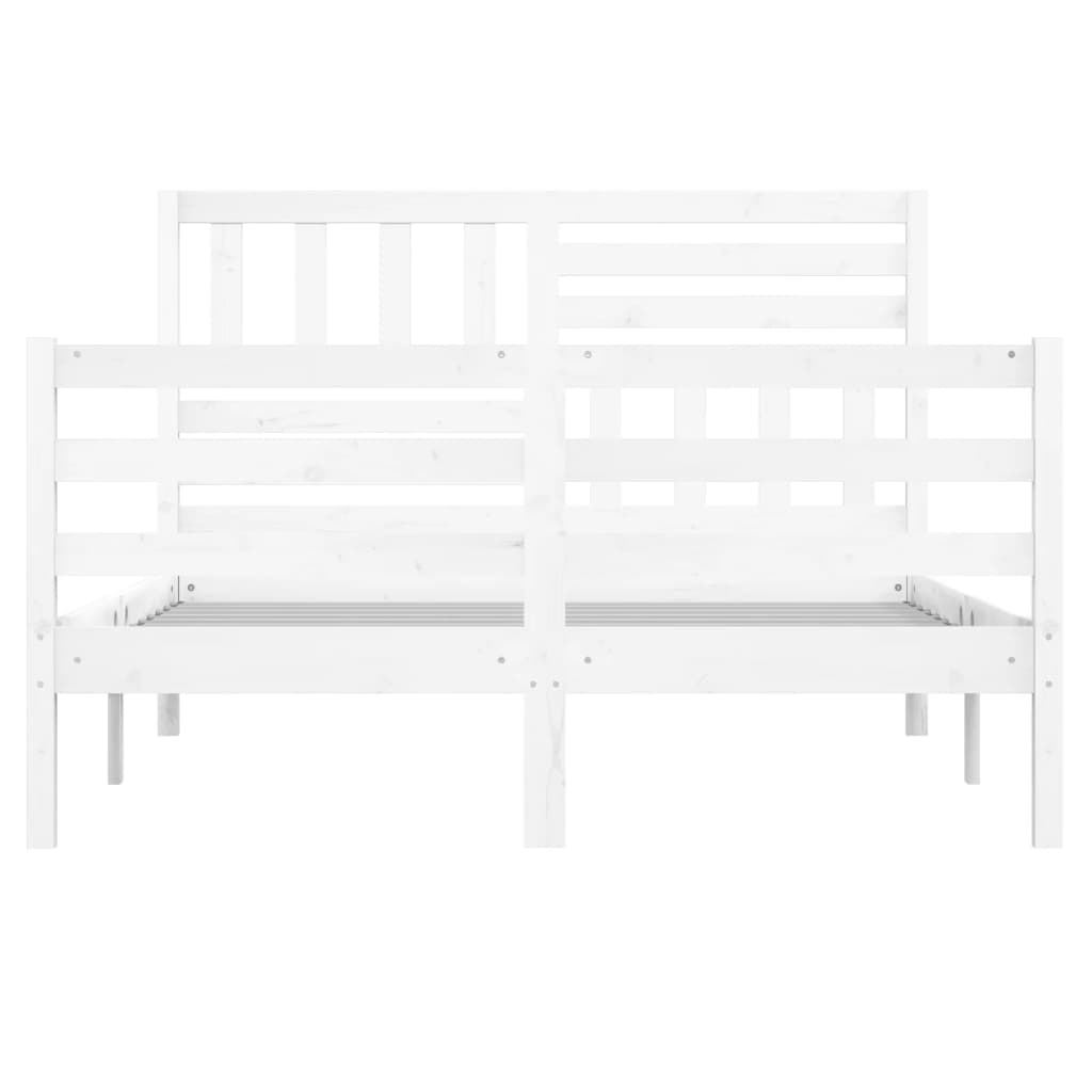 Bed Frame White 120x190 cm Small Double Solid Wood