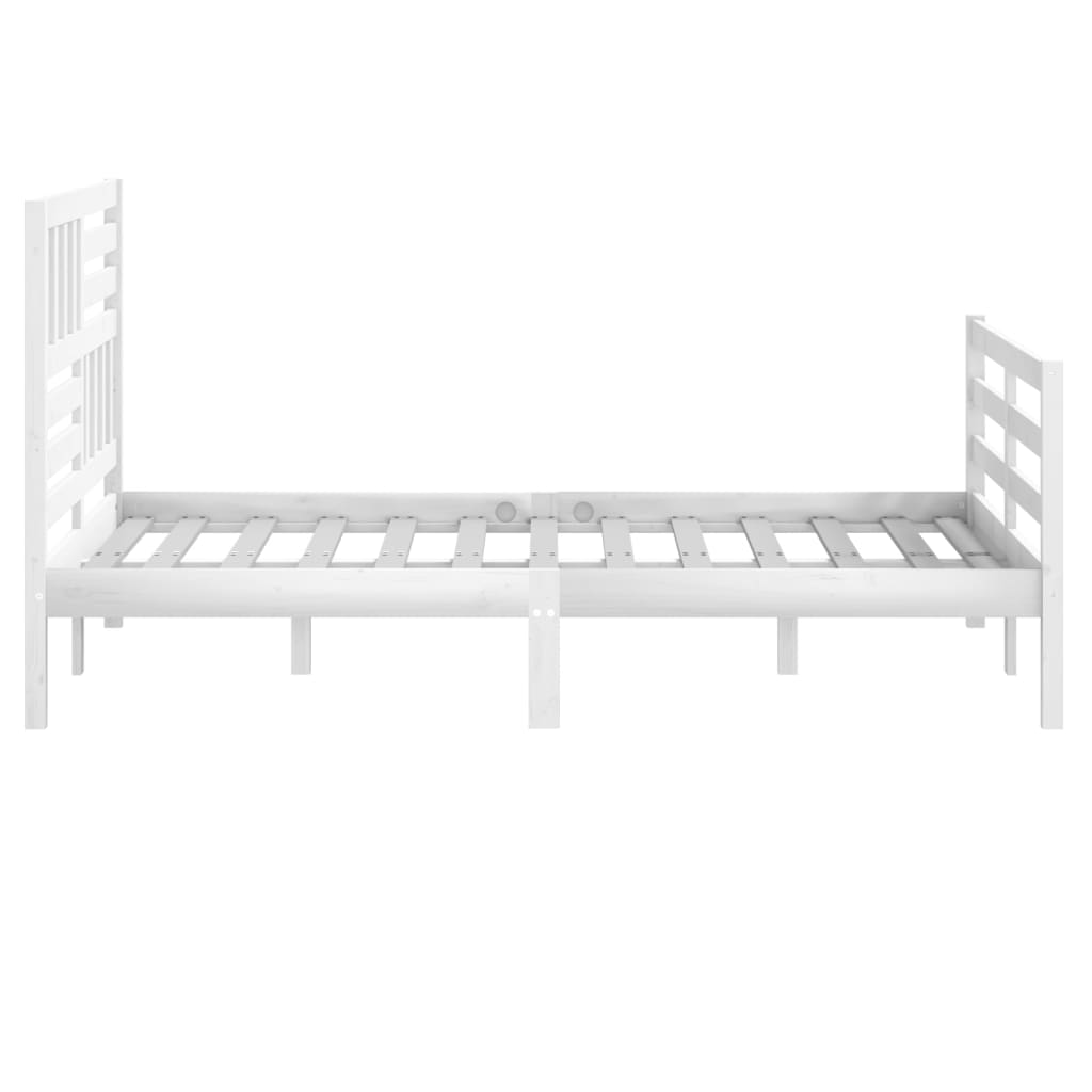 Bed Frame White 120x190 cm Small Double Solid Wood