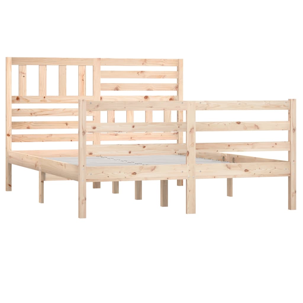 Bed Frame 135x190 cm Double Solid Wood