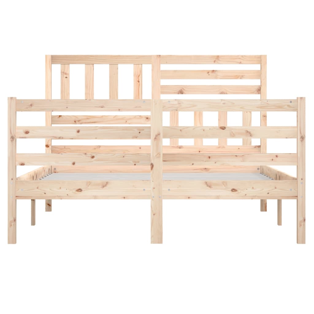 Bed Frame 135x190 cm Double Solid Wood