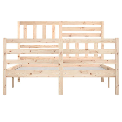 Bed Frame 135x190 cm Double Solid Wood