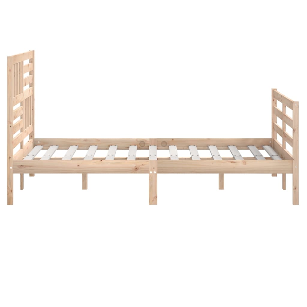 Bed Frame 135x190 cm Double Solid Wood