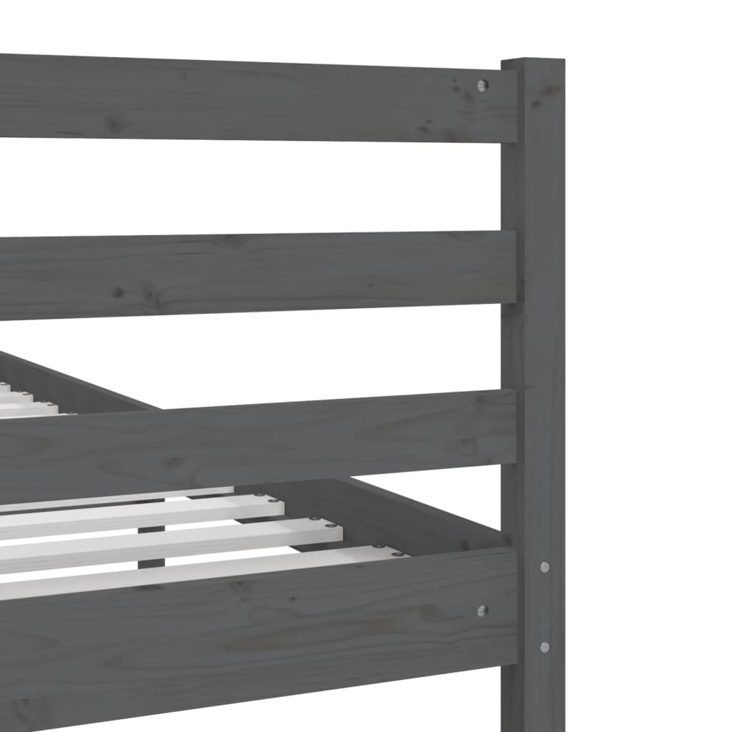 Bed Frame Grey Solid Wood 140x190 cm