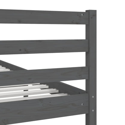 Bed Frame Grey Solid Wood 140x190 cm