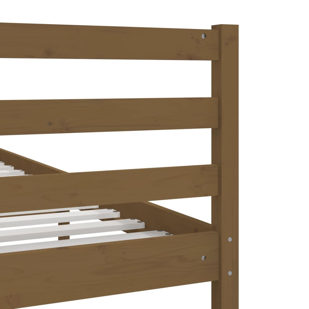 Bed Frame without Mattress Honey Brown Solid Wood 90x200 cm