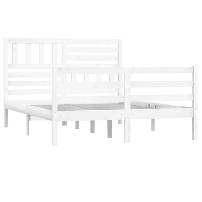 Bed Frame White 150x200 cm King Size Solid Wood