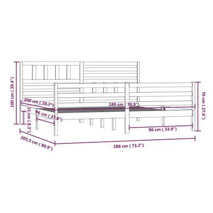 Bed Frame 180x200 cm Super King Size Solid Wood