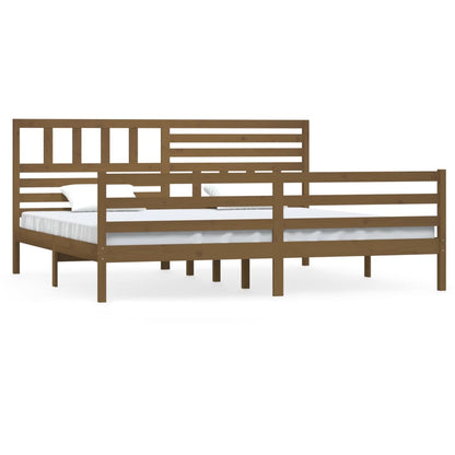 Bed Frame without Mattress Honey Brown Solid Wood 200x200 cm