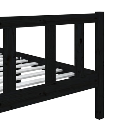 Bed Frame Black 90x190 cm Single Solid Wood