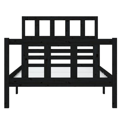 Bed Frame Black Solid Wood 90x200 cm