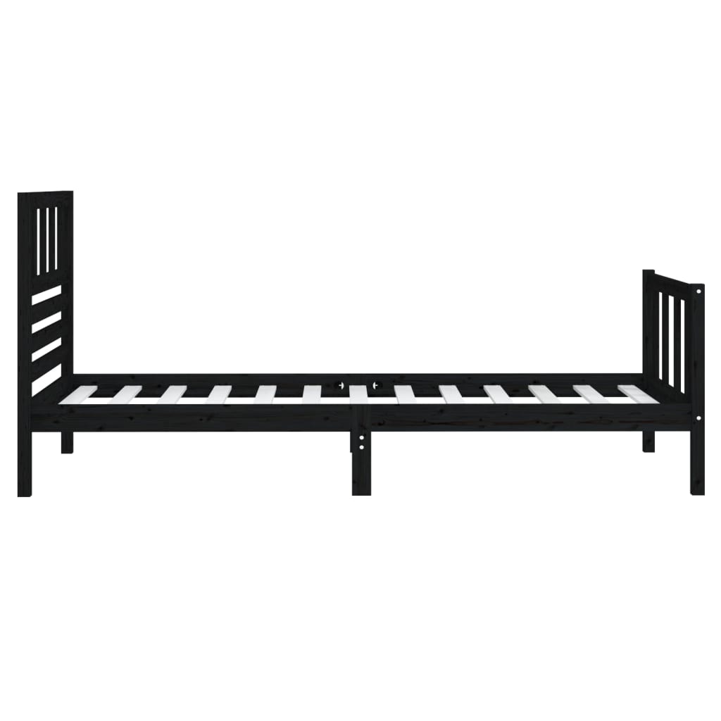 Bed Frame Black Solid Wood 90x200 cm