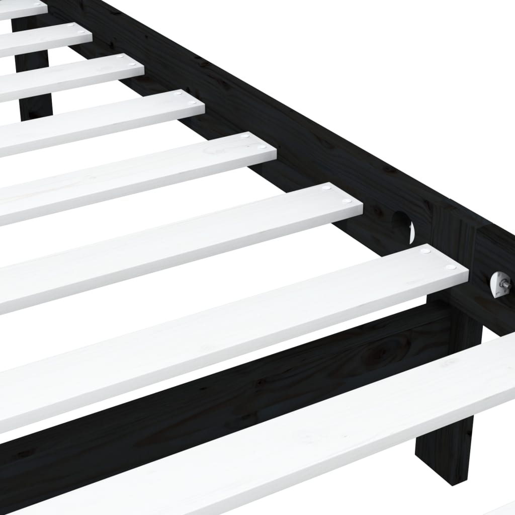 Bed Frame Black Solid Wood 90x200 cm