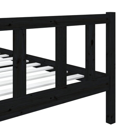 Bed Frame Black Solid Wood 90x200 cm