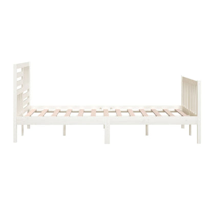 Bed Frame White Solid Wood 140x200 cm