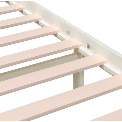 Bed Frame White Solid Wood 140x200 cm