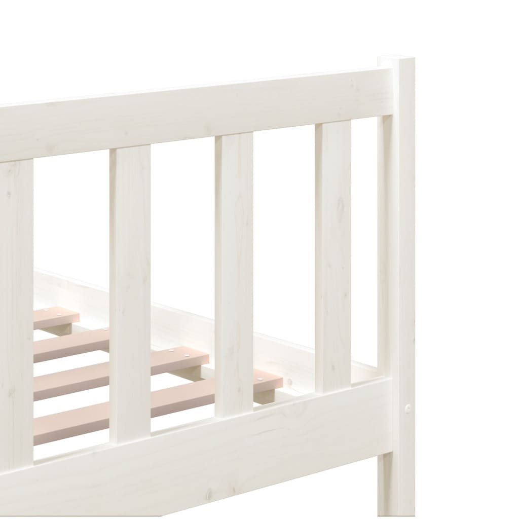 Bed Frame White Solid Wood 140x200 cm