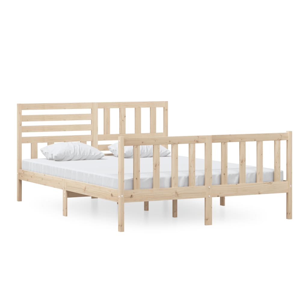 Bed Frame without Mattress King Size Solid Wood