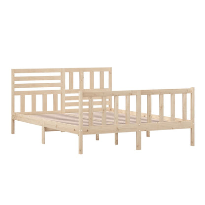 Bed Frame without Mattress King Size Solid Wood