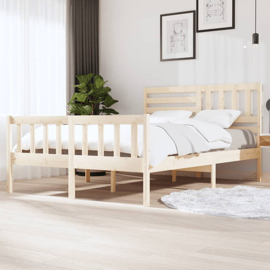 Bed Frame without Mattress King Size Solid Wood