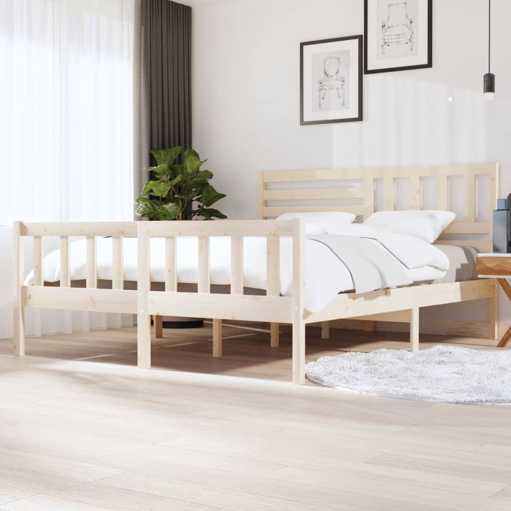 Bed Frame 180x200 cm Super King Size Solid Wood