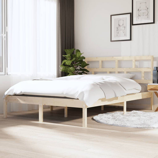 3101198 vidaXL Bed Frame without Mattress Solid Wood 140x190 cm (809997+814194)